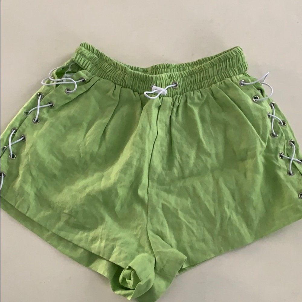 LF lace up cotton shorts